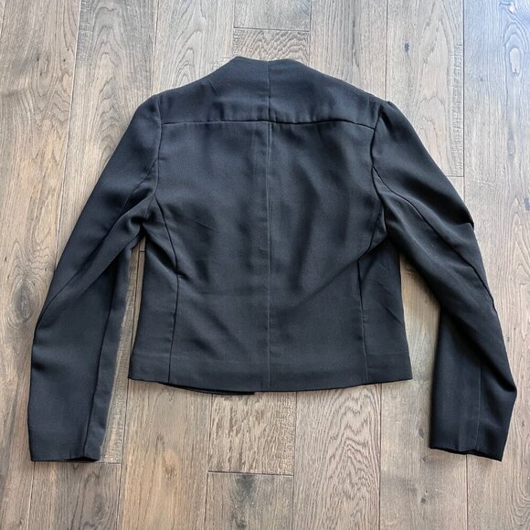 H&M Black Beaded Open Front Blazer Jacket Size 4 Evening Party Formal Chic - Picture 4 of 9